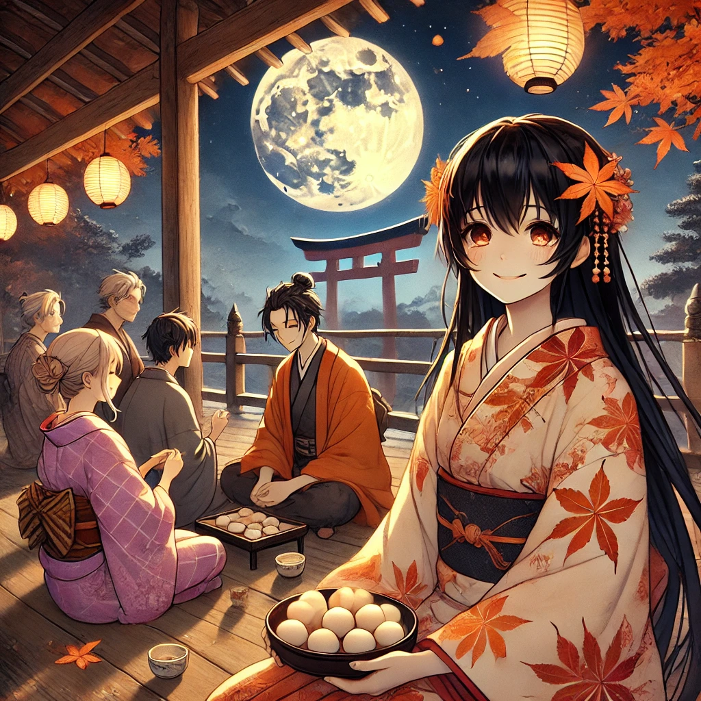 Moonlit Memories: A Serene Autumn Night at the Shrine