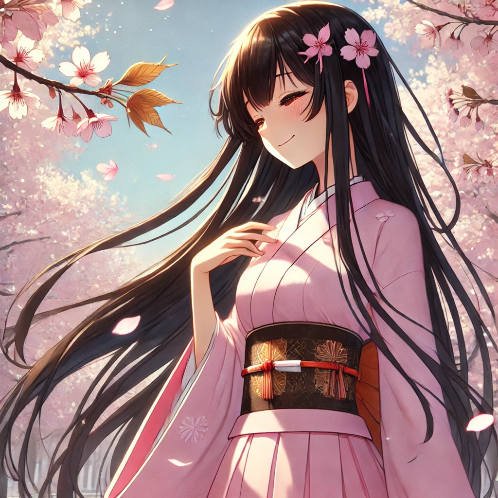 A Girl’s Journey Through a Magical Cherry Blossom Snowstorm