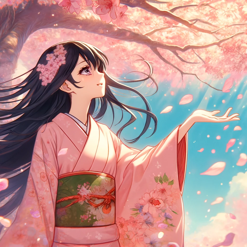 Cherry Blossom Petals Dance in the Wind