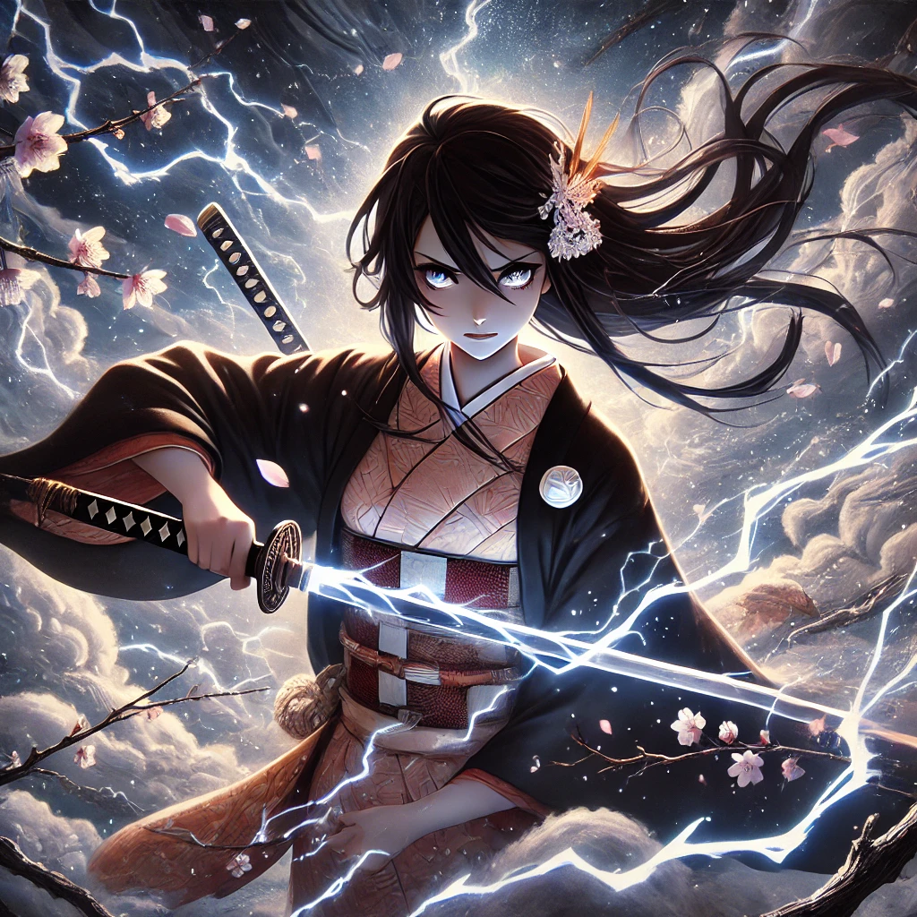 A Girl’s Epic Sword and Lightning Battle Under Cherry Blossoms