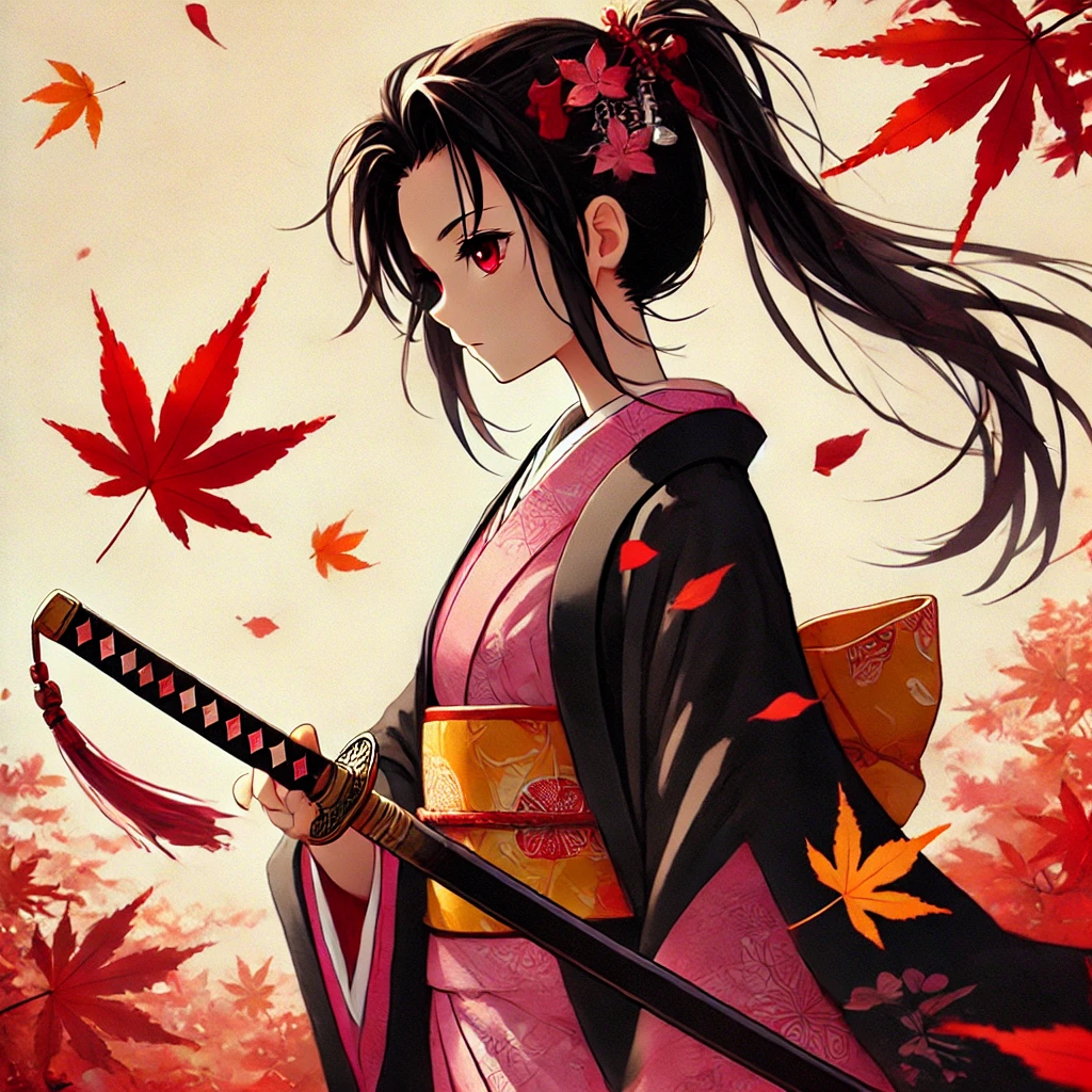 A Serene Autumn Day: The Girl and Her Sword