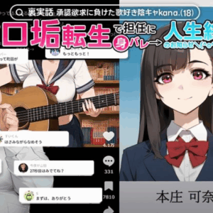 【裏実話】承認欲求に負けた歌好き陰キャkana.（18）、エロ垢転生で担任に身バレ→人生終了のお知らせ?（＾o＾）/www