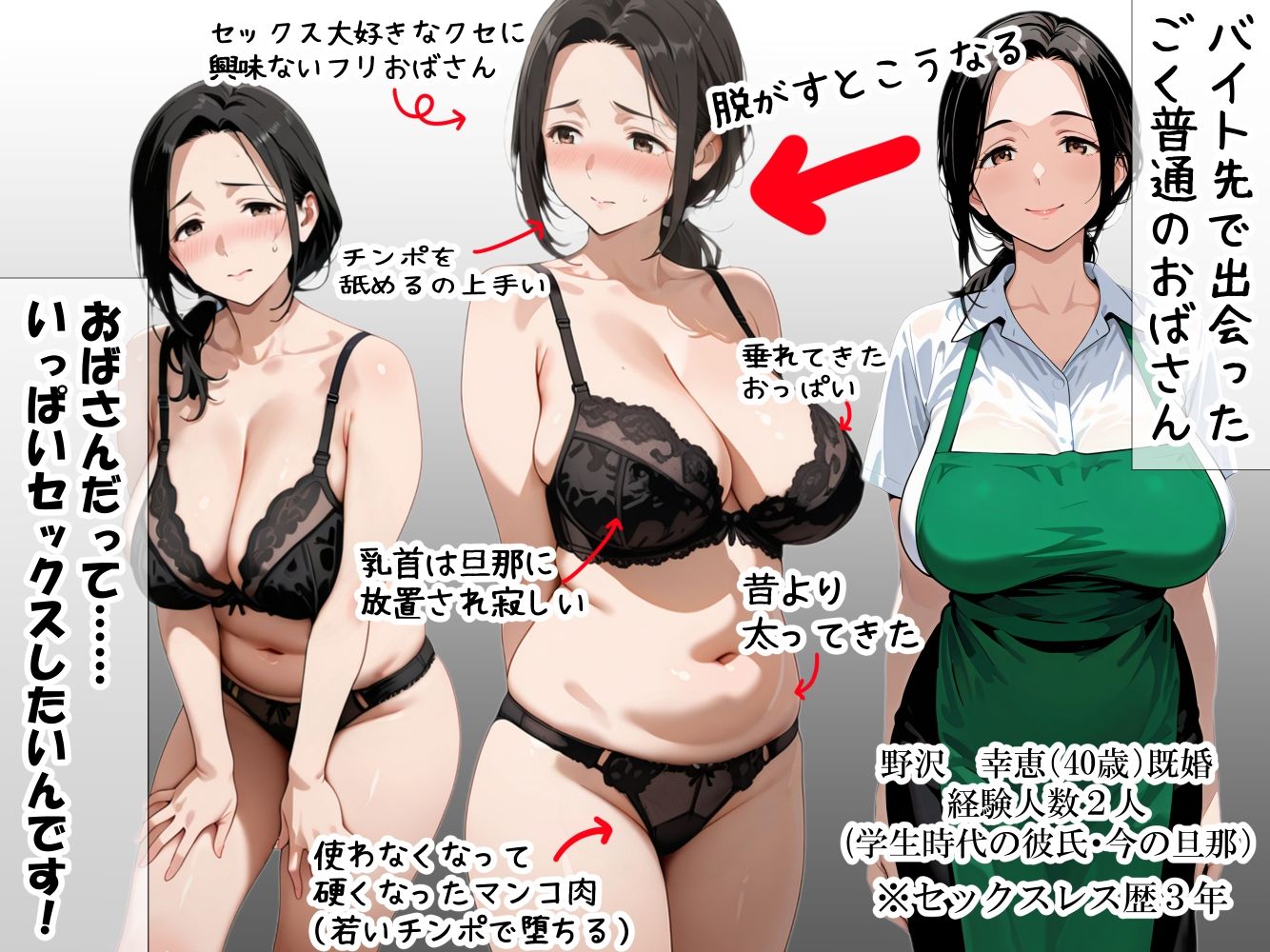バイト先のパート主婦(40歳)を、 お持ち帰りしたら…欲求不満の膣は硬いチンポ一本即墜ちオナホ化 野沢幸恵(40歳)セックスレス歴・3年