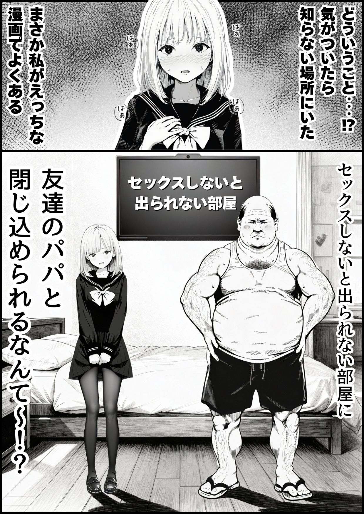 セックスしないと出られない部屋に親友のパパと閉じ込められたんですけど〜!?